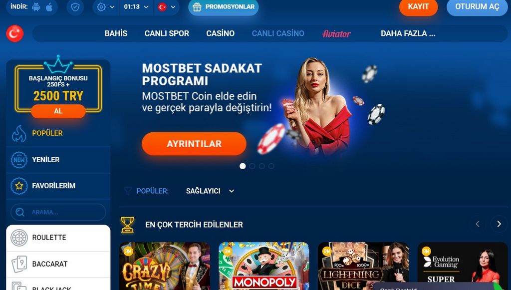 Casino et paris sportifs Mostbet